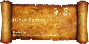 Hicke Eszter névjegykártya